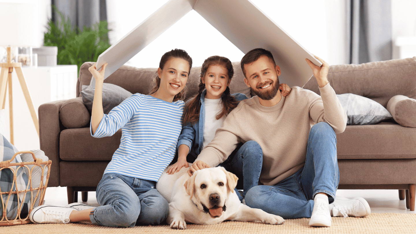 Happy family enjoying their clean and safe home.